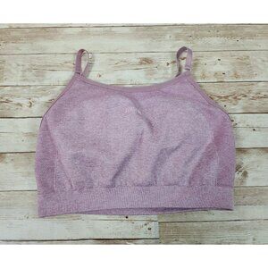 Gymshark Flex Strappy Sports Bra Size Medium Padded Pink with Large Logo